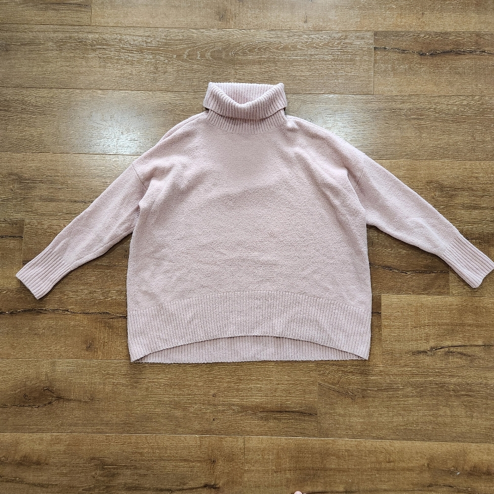 Daily Ritual dusty pink oversized wool blend sweater sz XL lagenlook cottagecore